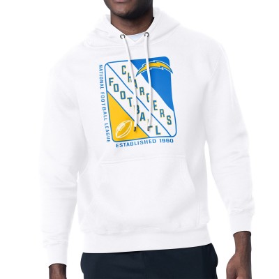Los Angeles Chargers Starter White Shield Logo Pullover Hoodie