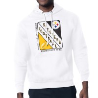 Pittsburgh Steelers Starter White Shield Logo Pullover Hoodie