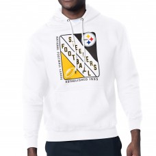 Pittsburgh Steelers Starter White Shield Logo Pullover Hoodie