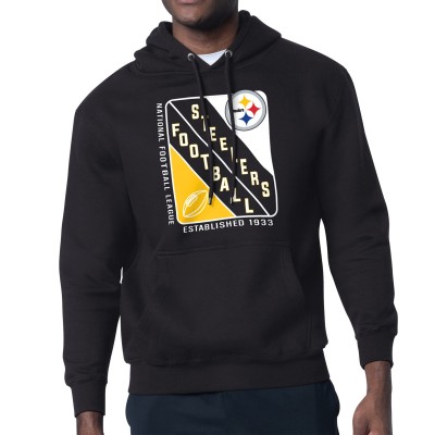 Pittsburgh Steelers Starter Black Shield Logo Pullover Hoodie