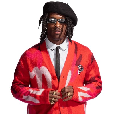 Unisex Atlanta Falcons x Mifland Red Mohair Cardigan