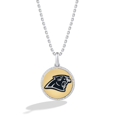 Carolina Panthers True Fan 1/10 CT. T.W. Diamond Enamel Disc Necklace