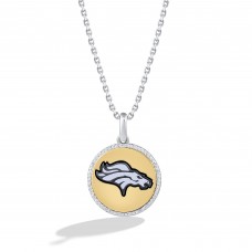 Denver Broncos True Fan 1/10 CT. T.W. Diamond Enamel Disc Necklace Denver Broncos True Fan 1/10 CT. T.W. Diamond Enamel Disc Necklace