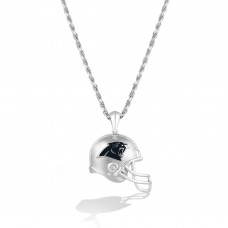 Carolina Panthers True Fan Silver 1/20 CT. T.W. Diamond Helmet Necklace