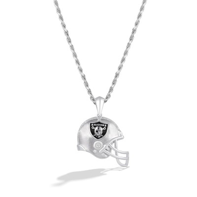 Las Vegas Raiders True Fan Silver 1/20 CT. T.W. Diamond Helmet Necklace