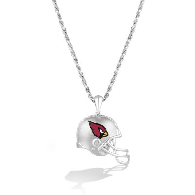 Arizona Cardinals True Fan Silver 1/20 CT. T.W. Diamond Helmet Necklace