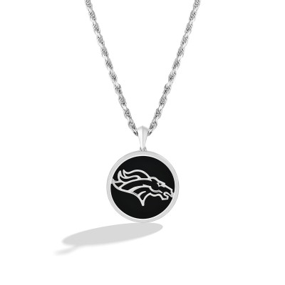 Denver Broncos True Fan 1/15 CT. T.W. Diamond & Oval Black Onyx Necklace