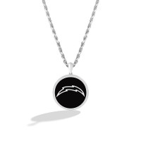 Los Angeles Chargers True Fan 1/15 CT. T.W. Diamond & Oval Black Onyx Necklace