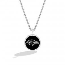 Baltimore Ravens True Fan 1/15 CT. T.W. Diamond & Oval Black Onyx Necklace