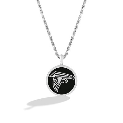 Atlanta Falcons True Fan 1/15 CT. T.W. Diamond & Oval Black Onyx Necklace