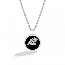 Carolina Panthers True Fan 1/15 CT. T.W. Diamond & Oval Black Onyx Necklace