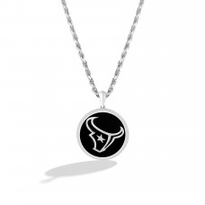 Houston Texans True Fan 1/15 CT. T.W. Diamond & Oval Black Onyx Necklace