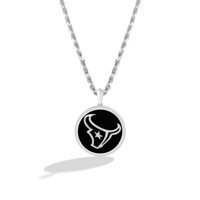 Houston Texans True Fan 1/15 CT. T.W. Diamond & Oval Black Onyx Necklace