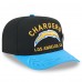 Бейсболка Los Angeles Chargers New Era Black/Powder Blue 2025 NFL Draft On Stage A-Frame 59FIFTY