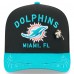 Бейсболка Miami Dolphins New Era Black/Aqua 2025 NFL Draft On Stage A-Frame 59FIFTY Fitted