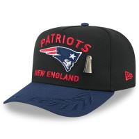 Бейсболка New England Patriots New Era Black/Navy 2025 NFL Draft On Stage A-Frame 59FIFTY