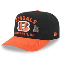 Бейсболка Cincinnati Bengals New Era Black/Orange 2025 NFL Draft On Stage A-Frame 59FIFTY