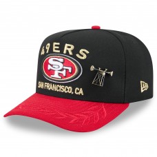 Бейсболка San Francisco 49ers New Era Black/Scarlet 2025 NFL Draft On Stage A-Frame 59FIFTY