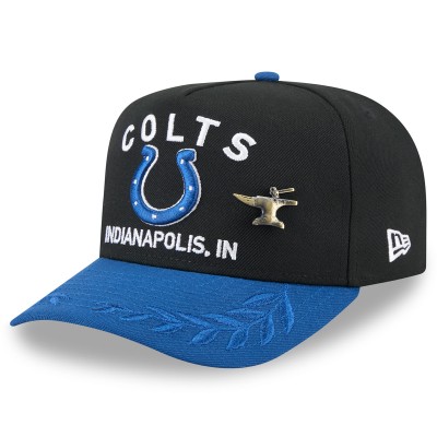 Бейсболка Indianapolis Colts New Era Black/Royal 2025 NFL Draft On Stage A-Frame 59FIFTY