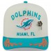 Бейсболка Miami Dolphins New Era Cream/Aqua 2025 NFL Draft A-Frame 59FIFTY