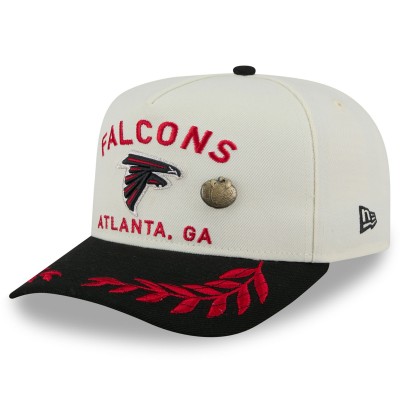 Бейсболка Atlanta Falcons New Era Cream/Black 2025 NFL Draft A-Frame 59FIFTY