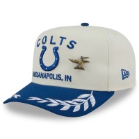 Бейсболка Indianapolis Colts New Era Cream/Royal 2025 NFL Draft A-Frame 59FIFTY