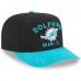 Бейсболка Miami Dolphins New Era Black/Aqua 2025 NFL Draft A-Frame 9FIFTY
