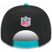 Бейсболка Miami Dolphins New Era Black/Aqua 2025 NFL Draft A-Frame 9FIFTY