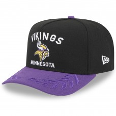 Бейсболка Minnesota Vikings New Era Black/Purple 2025 NFL Draft A-Frame 9FIFTY Snapback