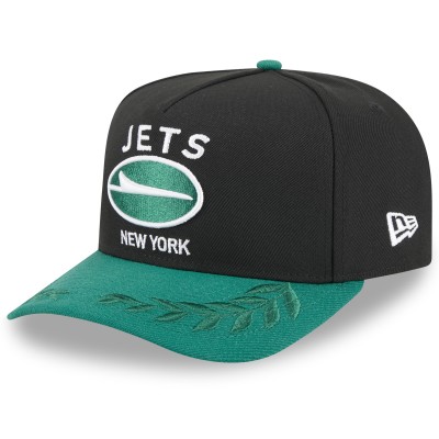 Бейсболка New York Jets New Era Black/Green 2025 NFL Draft A-Frame 9FIFTY Snapback