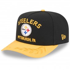 Бейсболка Pittsburgh Steelers New Era Black/Gold 2025 NFL Draft A-Frame 9FIFTY Snapback
