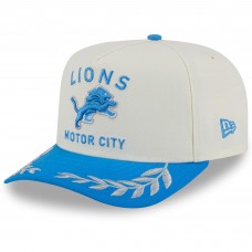 Бейсболка Detroit Lions New Era Cream/Blue 2025 NFL Draft A-Frame 9FIFTY Snapback