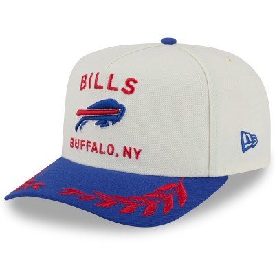 Бейсболка Buffalo Bills New Era Cream/Royal 2025 NFL Draft A-Frame 9FIFTY Snapback