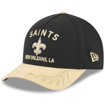 Бейсболка New Orleans Saints New Era Black/Gold 2025 NFL Draft 9FORTY A-Frame M-Crown