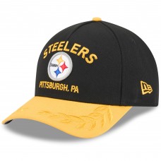 Бейсболка Pittsburgh Steelers New Era Black/Gold 2025 NFL Draft 9FORTY A-Frame M-Crown