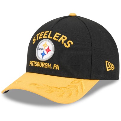 Бейсболка Pittsburgh Steelers New Era Black/Gold 2025 NFL Draft 9FORTY A-Frame M-Crown
