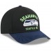 Бейсболка Seattle Seahawks New Era Black/College Navy 2025 NFL Draft 9FORTY A-Frame M-Crown