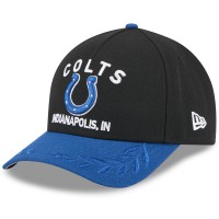 Бейсболка Indianapolis Colts New Era Black/Royal 2025 NFL Draft 9FORTY A-Frame M-Crown