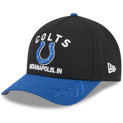 Бейсболка Indianapolis Colts New Era Black/Royal 2025 NFL Draft 9FORTY A-Frame M-Crown