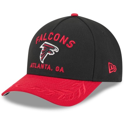Бейсболка Atlanta Falcons New Era Black/Red 2025 NFL Draft 9FORTY A-Frame M-Crown