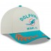 Бейсболка Miami Dolphins New Era Cream/Aqua 2025 NFL Draft 9FORTY A-Frame M-Crown