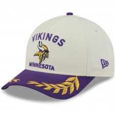 Бейсболка Minnesota Vikings New Era Cream/Purple 2025 NFL Draft 9FORTY A-Frame M-Crown