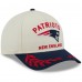 Бейсболка New England Patriots New Era Cream/Navy 2025 NFL Draft 9FORTY A-Frame M-Crown