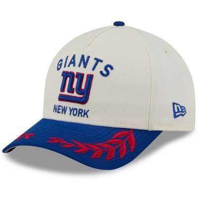 Бейсболка New York Giants New Era Cream/Royal 2025 NFL Draft 9FORTY A-Frame M-Crown