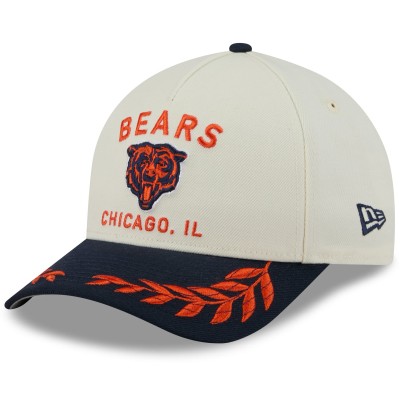 Бейсболка Chicago Bears New Era Cream/Navy 2025 NFL Draft 9FORTY A-Frame M-Crown