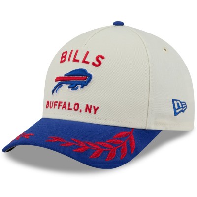 Бейсболка Buffalo Bills New Era Cream/Royal 2025 NFL Draft 9FORTY A-Frame M-Crown
