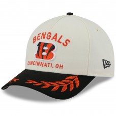 Бейсболка Cincinnati Bengals New Era Cream/Black 2025 NFL Draft 9FORTY A-Frame M-Crown