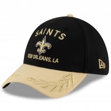 Бейсболка New Orleans Saints New Era Black/Gold 2025 NFL Draft 39THIRTY Flex