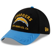 Бейсболка Los Angeles Chargers New Era Black/Powder Blue 2025 NFL Draft 39THIRTY