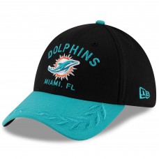 Бейсболка Miami Dolphins New Era Black/Aqua 2025 NFL Draft 39THIRTY
